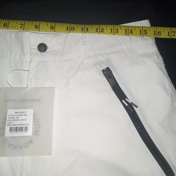 Moose Knuckles x Eckhaus Latta Mens Small Packable Convertible Pants White NWT - Picture 9 of 13